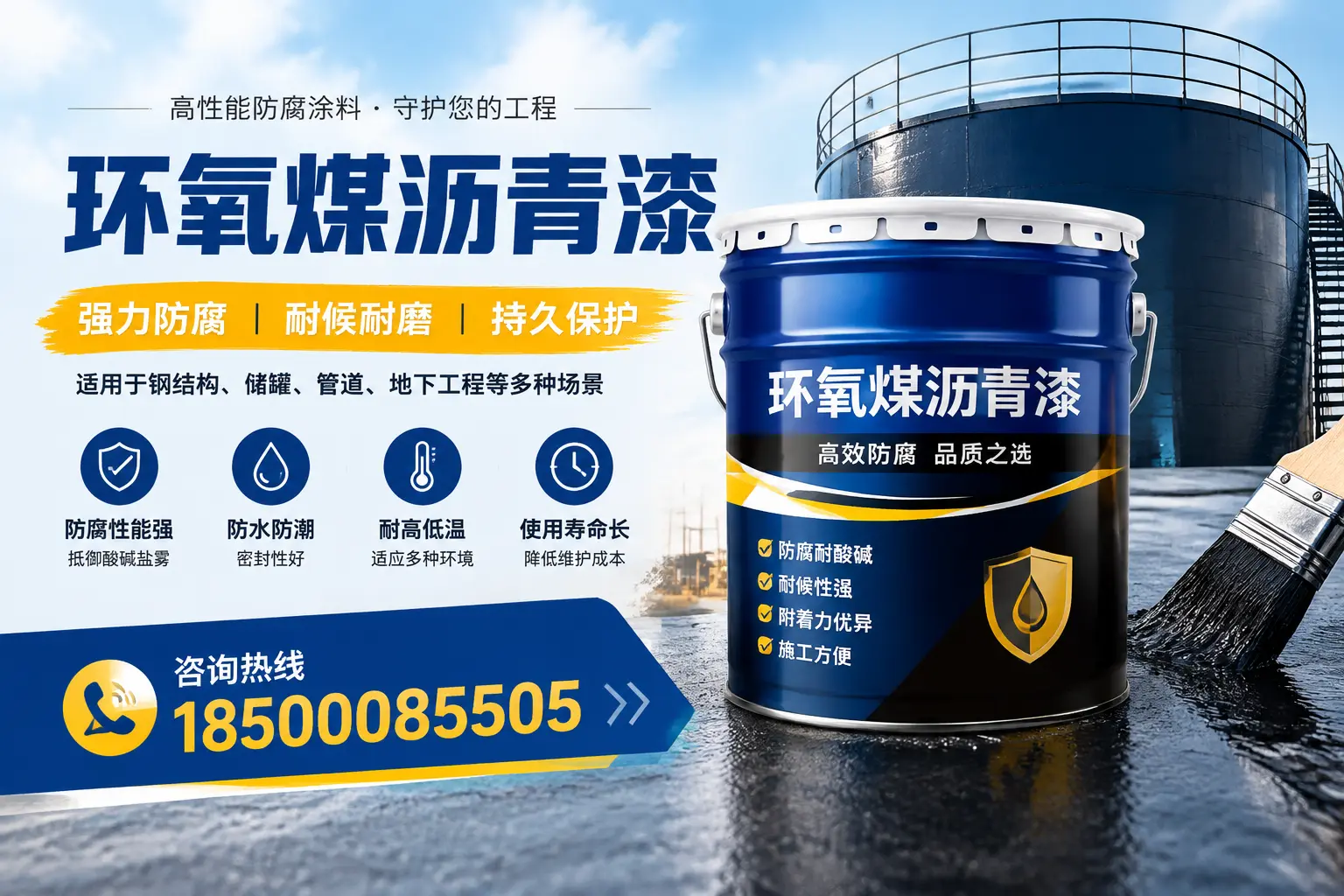环氧煤沥青漆在工业中的应用，保亭企业的选择